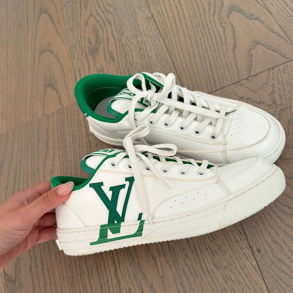 Like New! Louis Vuitton Charlie Sneakers “White Green” - Picture 4 of 6